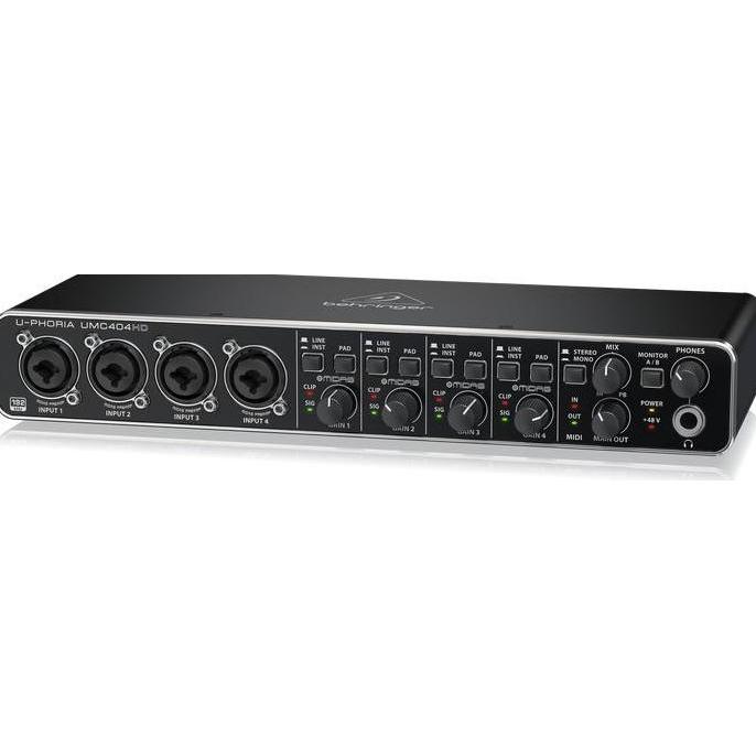 Miuzik- Behringer Umc404Hd Soundcard 4 Channel Input Output 24-Bit / 192 Khz