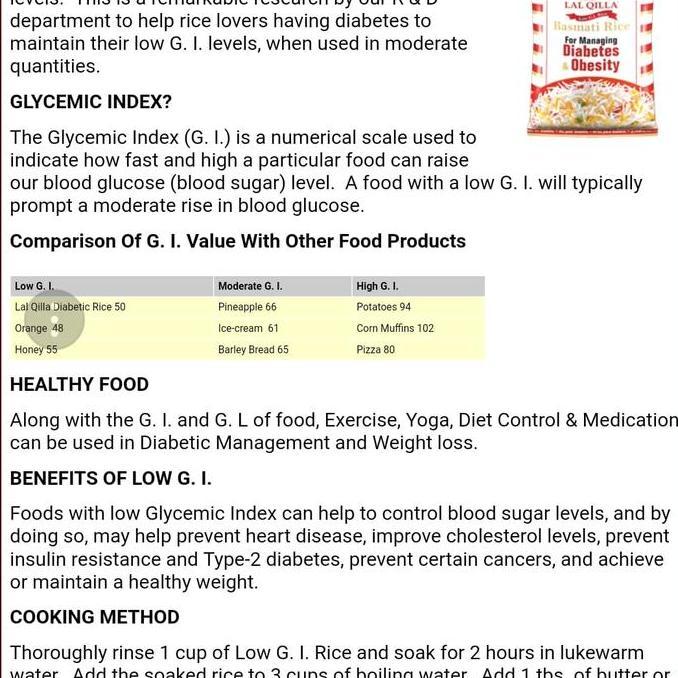 Arroz- Lal Qilla Daat Diabetes & Obesity Basmati Rice Beras India Low Gi