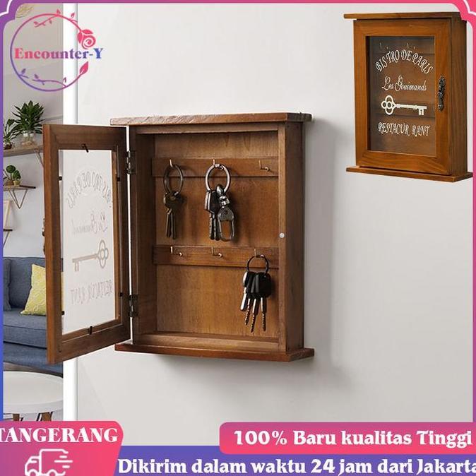 NEZGEFIG Tempat Penyimpanan Kunci Kayu Box Tempat Kunci Kunci Box Kunci Key Box