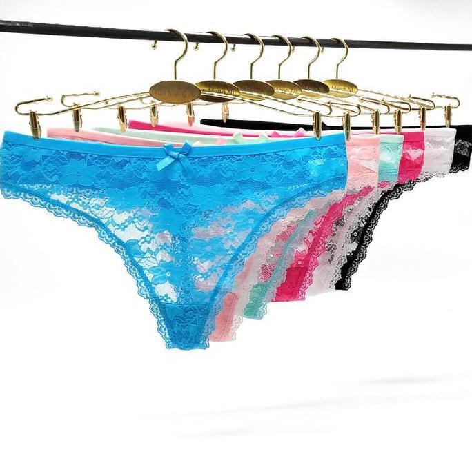 CELANA DALAM WANITA - CD GSTRING WANITA IMPORT PREMIUM TRANSPARAN BAHAN RENDA / LACE TERBAIK 87361 N
