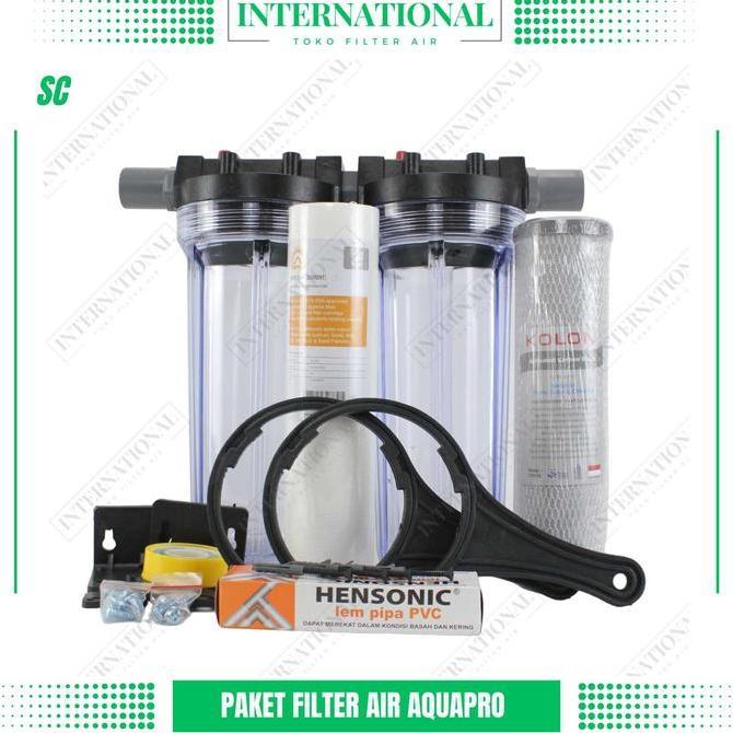Gonew- Fluszo- Filter Air Toren 10" Tabung / Filter Air Sumur Bor Keruh Berpasir