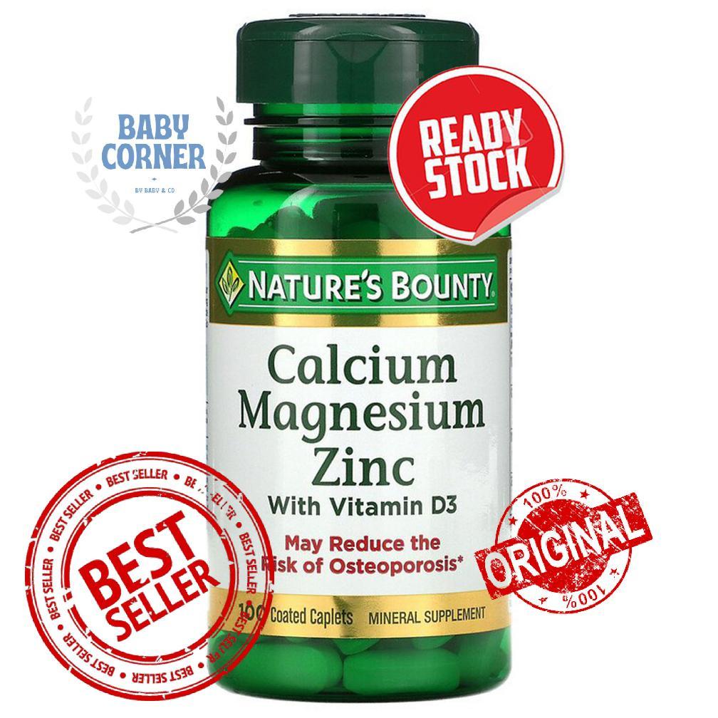 Nature'S Bounty Calcium Magnesium Zinc Nature Suplemen D3 Supplement