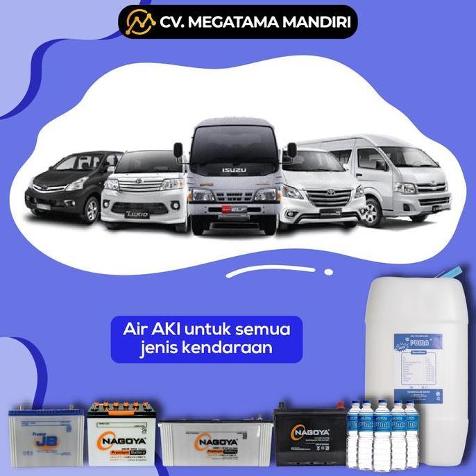 Air Aki Biru / Air Accu Demineralized Water / Air Aki Tambah Kemasan 1 Liter Cocok Untuk Aki Basah G