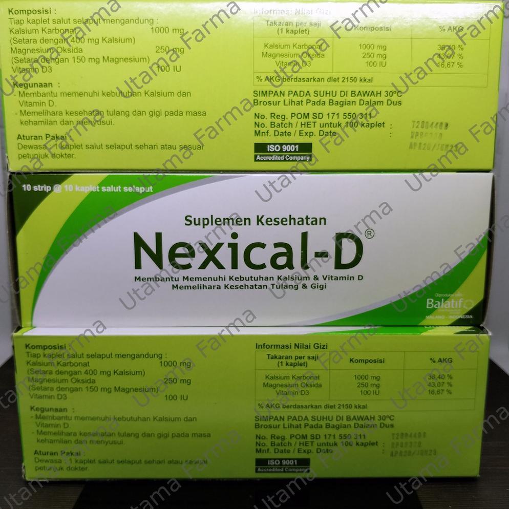 Nexical D Per Box | Kalsium, Magnesium & Vitamin D3 | Calcimag |