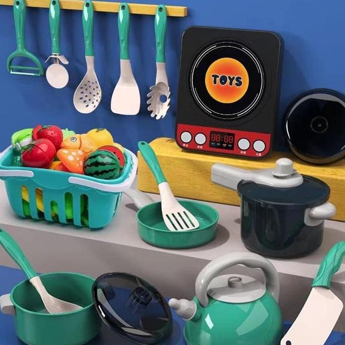 MONTMERY Mainan Dapur Anak Kitchen Set Masak masakan mainan dapur Cooking Set Mainan Anak Perempuan 