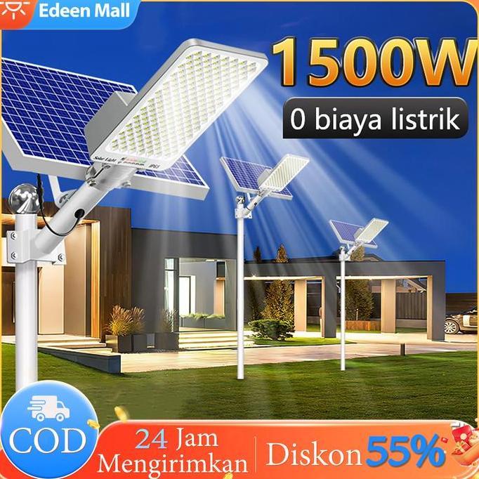 Lampu Sorot Outdoor 1500W Garansi 10 Tahun Sensor Gerak Solar Tenaga Surya 0 Biaya Listrik 24 Jam lu