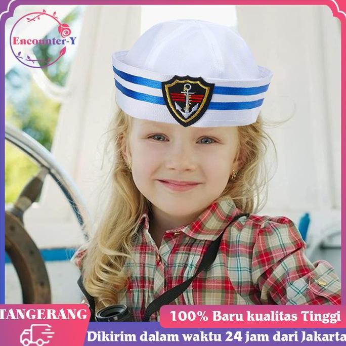 NEZGEFIG Topi Pelaut/Topi Kapten/Topi Sailor/Sailor Hat Topi Kostum Halloween