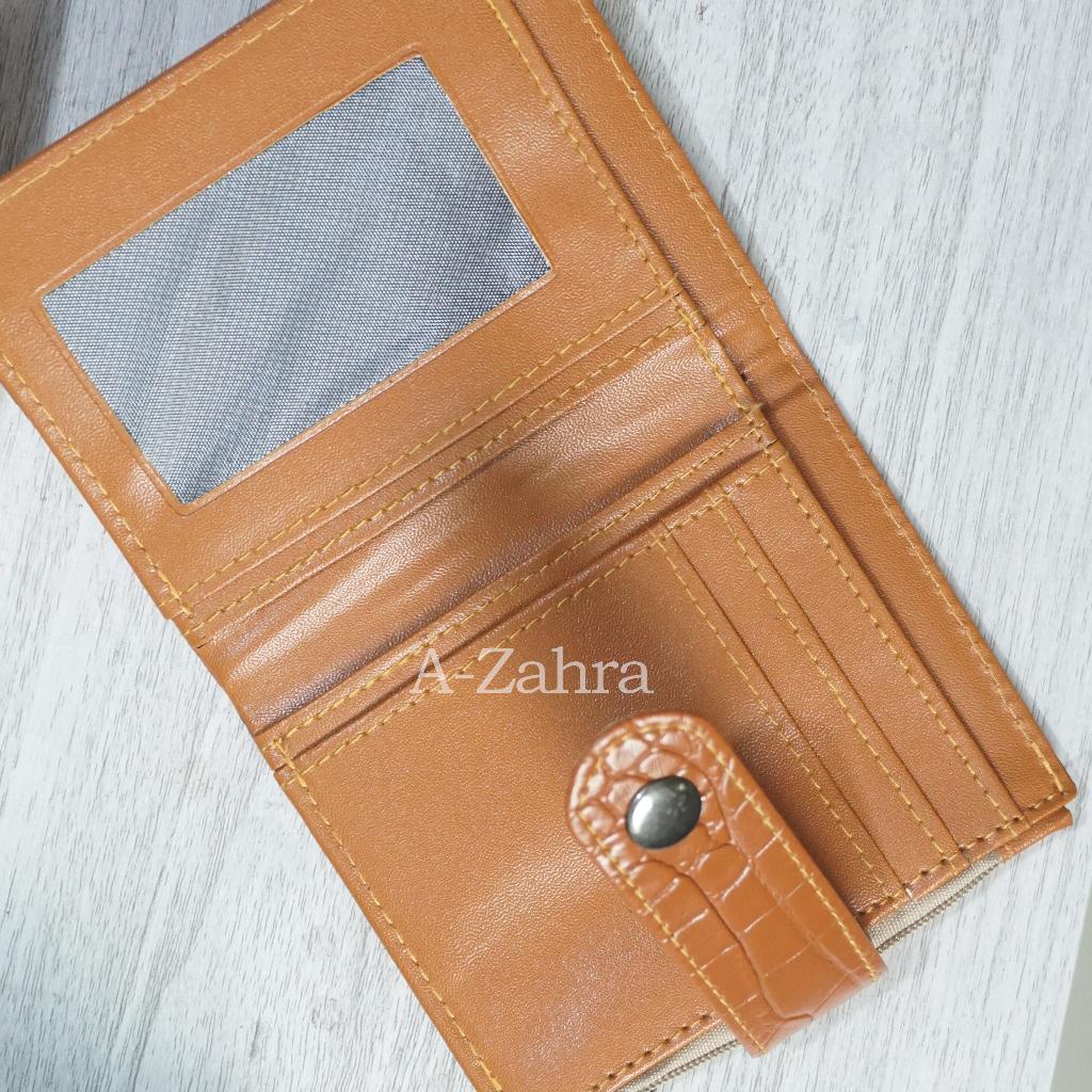 A-Zahra 027  Dompet Genie Croco Kancing / Dompet Mini Kartu / Dompet Croco Lipat Mini / Gempita