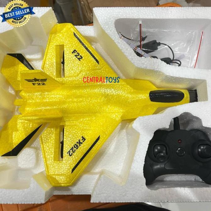 Mainan Pesawat Terbang FX622 2CH 2.4GHz 3-Axis Gyroscope RC Air Plane / Rc Plane F22 raptor