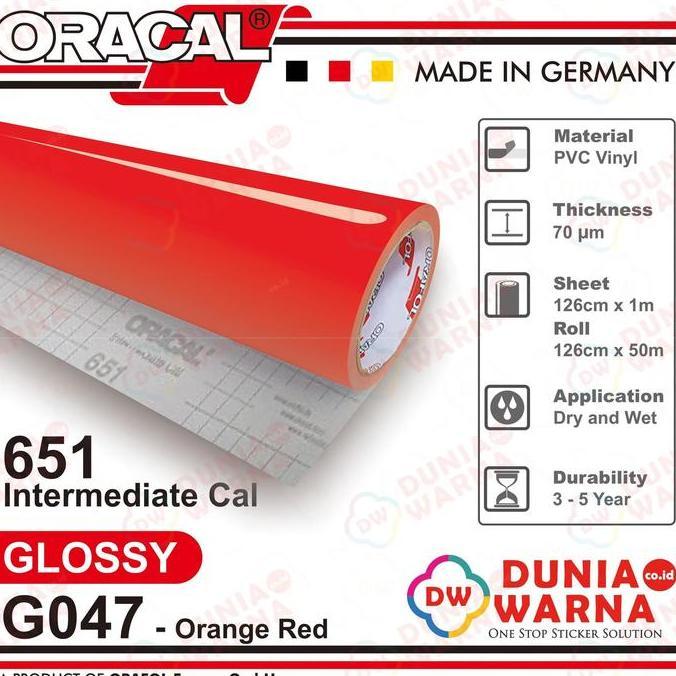jaytokosip- Oracal 651 047 Orange Red 651G Gloss 651M Matte (Doff) Sticker Vinyl Calendered Intermed