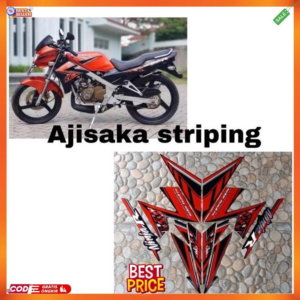 Striping Stiker Lis Les Kawasaki Ninja R 2014 2015 Merah Hitam Oren Hitm [S5]