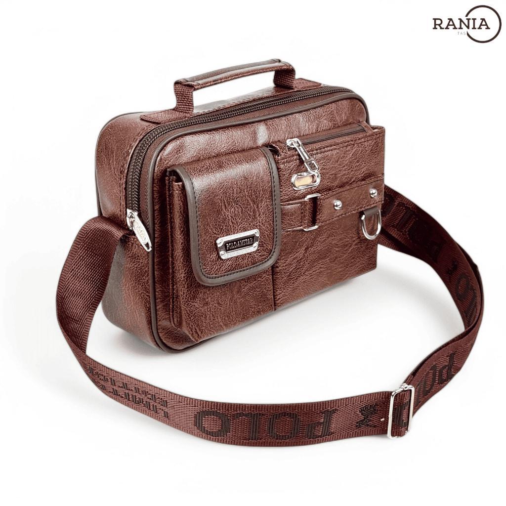 Tas Selempang Kulit Original Polo Amstar Bahan Kulit Pu Leather Waterproof Tas Pria Tas Selempang