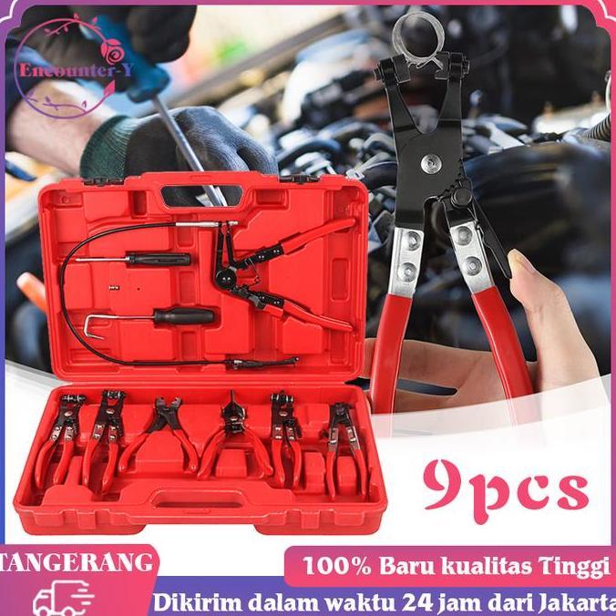 IDSTORE Isi 9 Tang Pembuka Klem Tang Penjepit Selang Alat Bantu Pelepas Klip Klem Jepitan Selang