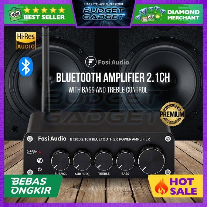 FOSI BT30D Audio Bluetooth 5.0 Amplifier 2.1 Bass Treble Control