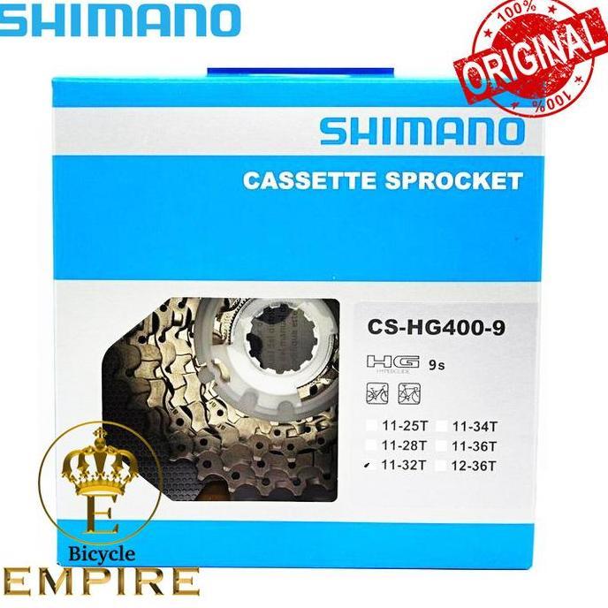 Shimano Cassette Sprocket HG400 9 Speed 11 - 32T HG 400 Bicycle Empire