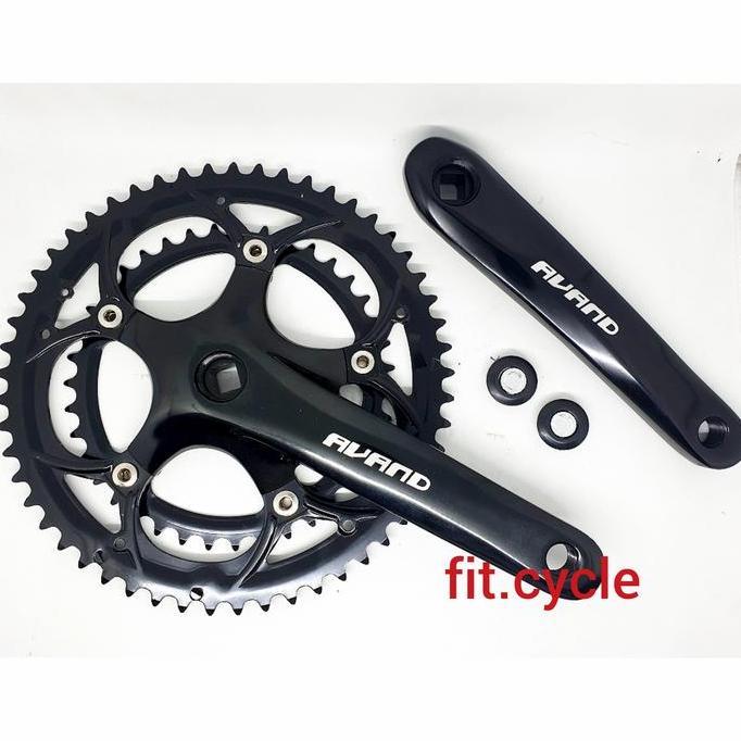 Crankset Avand double chainring 39 / 53 T alloy hitam