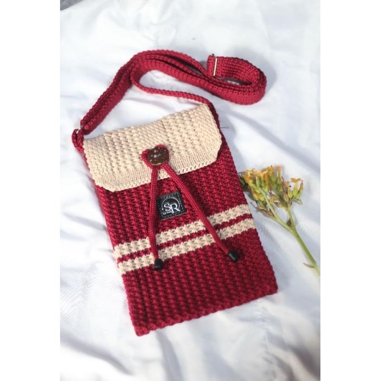HOT NEW TAS RAJUT HP MODEL PITA /TAS RAJUT RESLETING / RAJUT SLINBAG