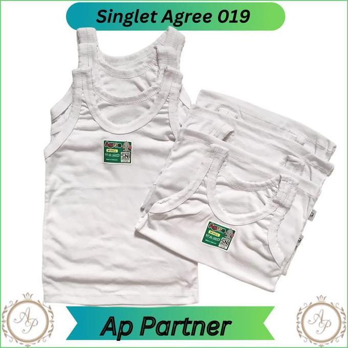 DR365 - 3 Pcs Kaos Dalam Anak Perempuan Putih Polos Bahan Katun Merk Kids SF 019 | Singlet Anak Cewe