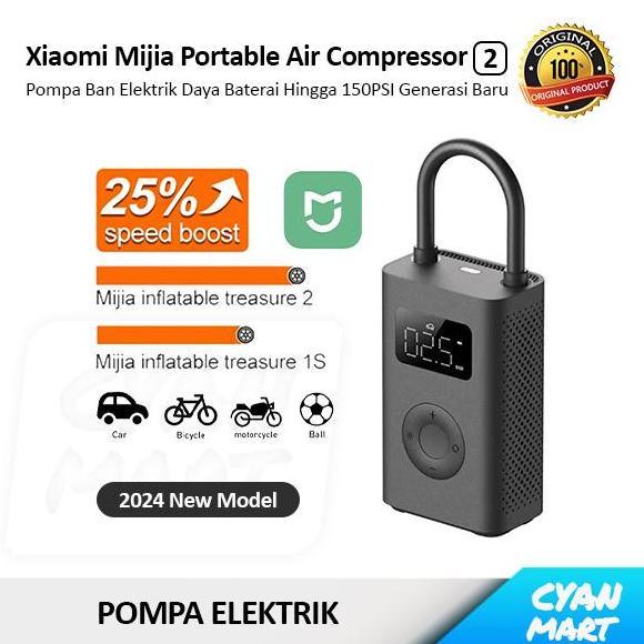 Pompa Sepeda Xiaomi Portable Compressor Pompa Ban Elektrik Original