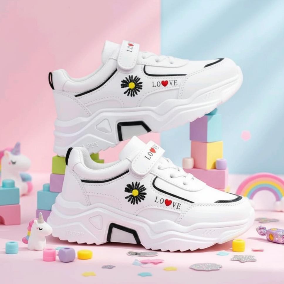 Unik Sneaker Anak Motif Bunga / Sepatu Anak Motif Bunga / Sepatu Anak Gambar Bunga/ Sepatu Anak Pere