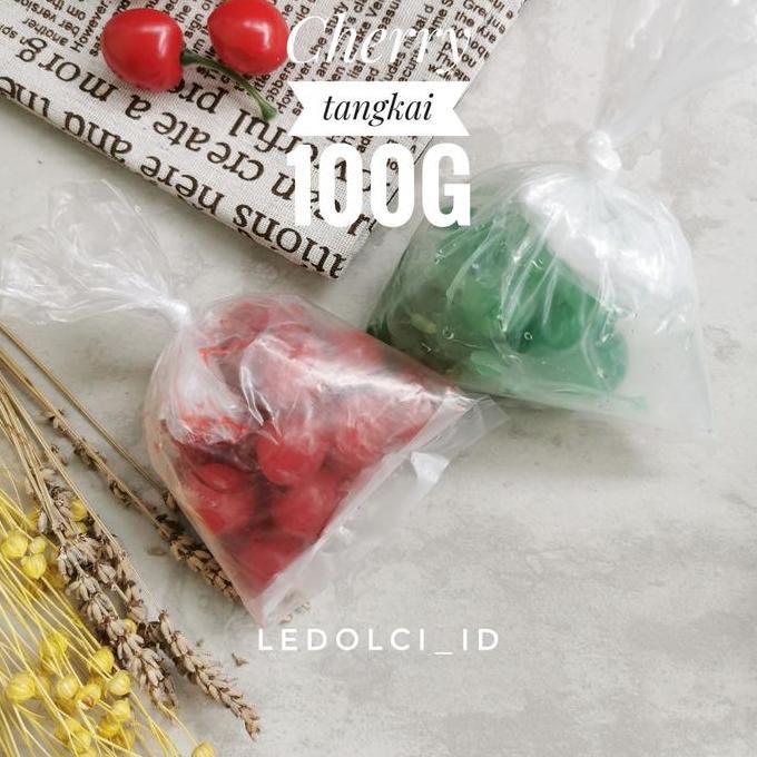 CHERRY HIJAU TANGKAI CERI HIJAU TANGKAI MARASCHINO 100 GRAM (HIJAU)