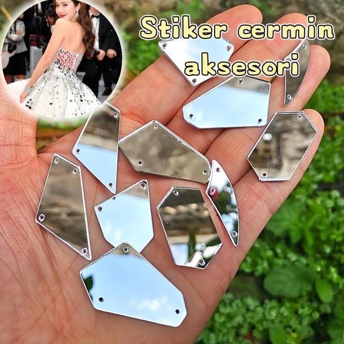 BOWATA 50PCS/Set Kristal Jahit Akrilik / Diamond Jahit Bahan / Bahan DIY Kristal / Jahit Kaca Payet/