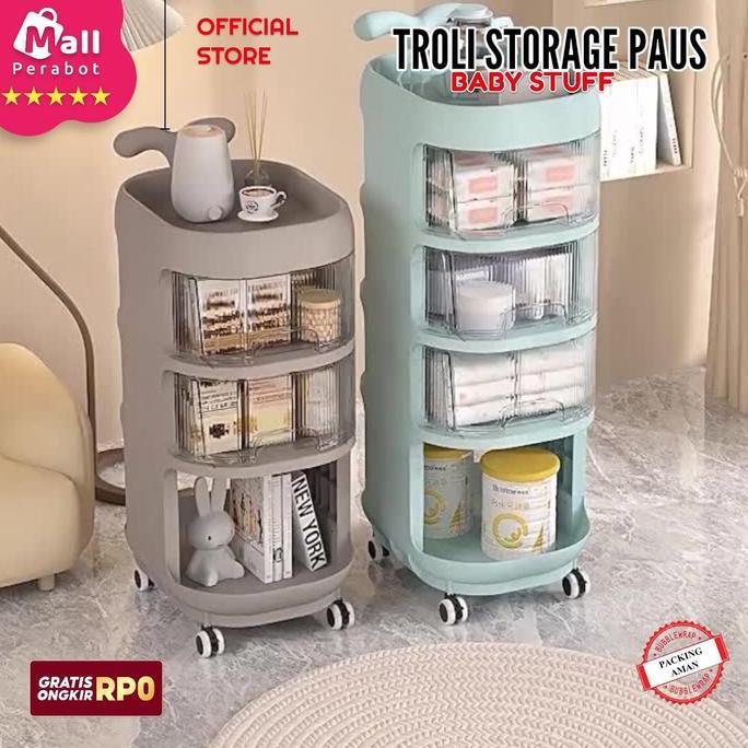 CAVARA Mall Perabot | Lemari Serbaguna Lipat Baby Stuff | Rak Troli PAUS Susun Ruang Tamu Penyimpana