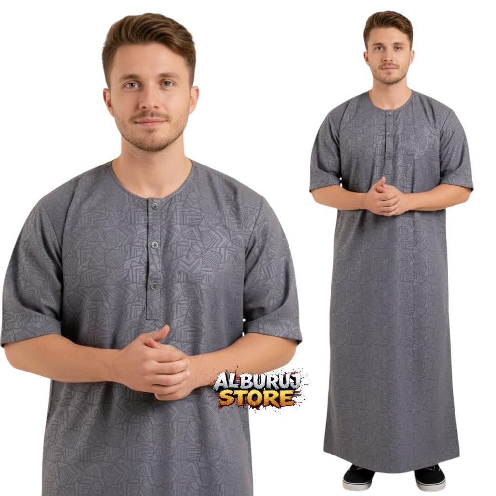 Cuci Gudang Gamis Pria Premium Motif Embos Terbaru/Gamis Pria Premium/Kurta Pria Embos/Jubah Saudi M