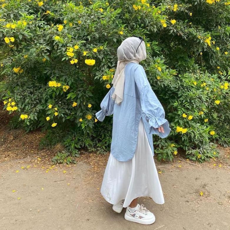 ZR SLIT TUNIK - Aqila Slit Tunik Belah Samping Long Jumbo Wanita Terbaru