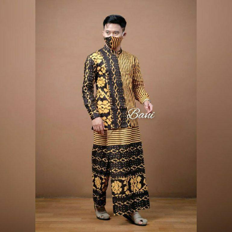 Limited Baju Koko Pria_Set Sarung Koko Dan Sarung Celana Koko Pakaian Muslim Pria