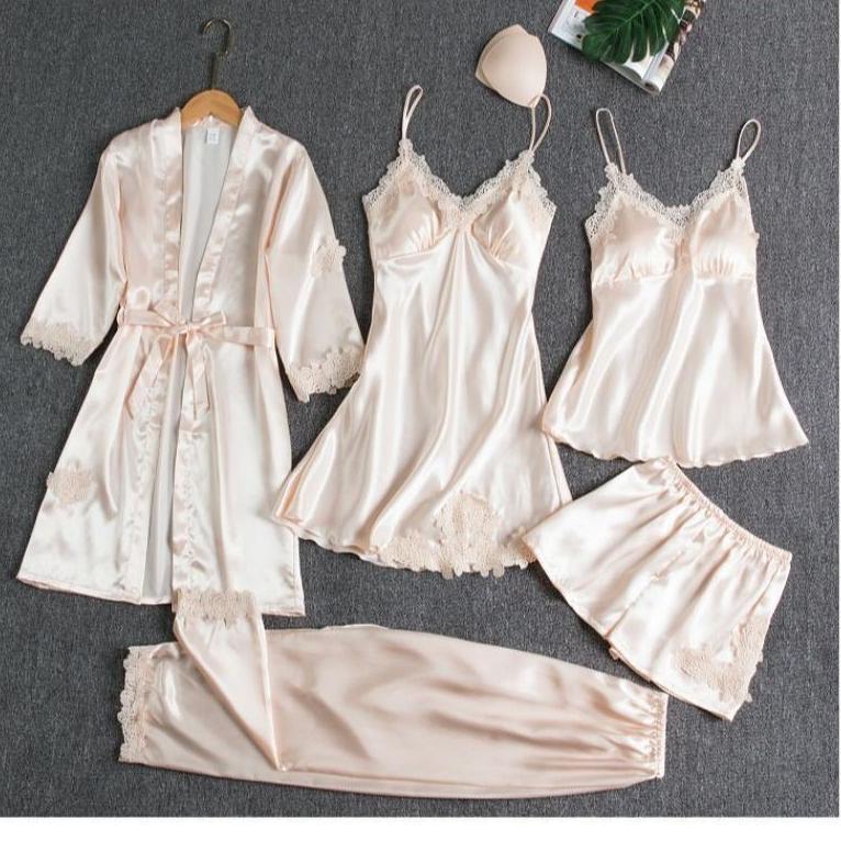 Best Seller Piyama Set Sexy Kimono 5 In/Baju Dinas Malam Wanita Hot/Baju Dinasbaju Tidur/Baju Tidur 