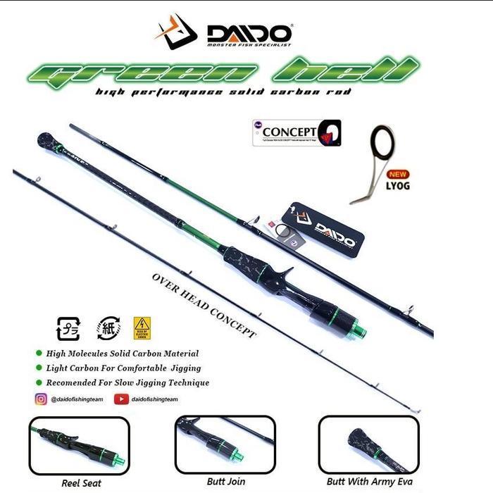 Rod Jigging Daido Green Hell 198cm Spinning/OH PE 2-4 Walesan Joran