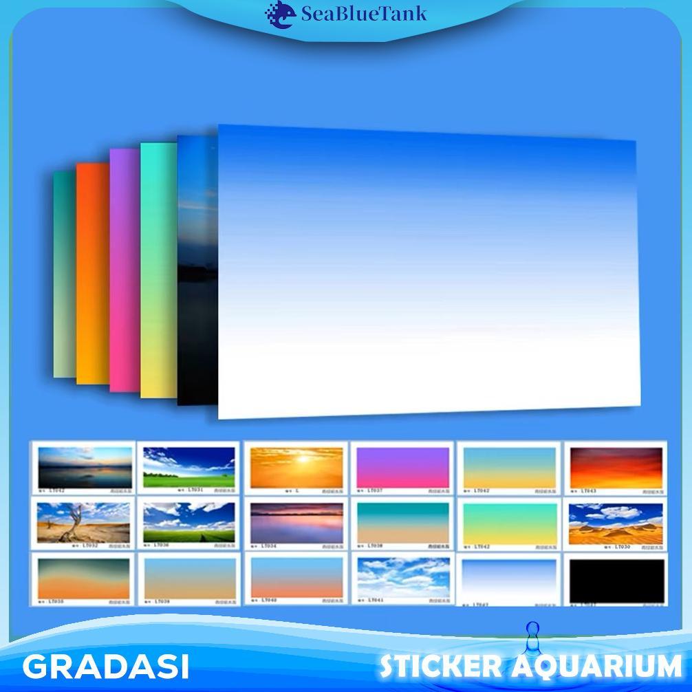 SBT Background Aquarium GRADASI, 30/40 Stiker Aquarium , Wallpaper Aquarium, Aquascape, Stiker belak