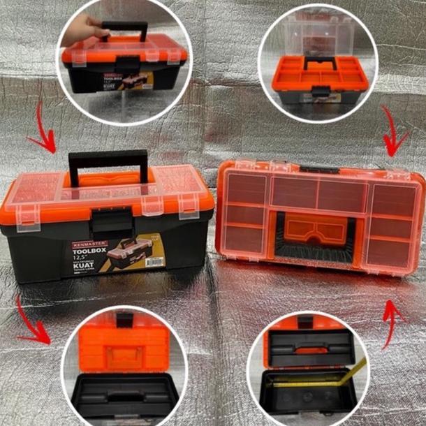 toolbox 12.5inci kotak kunci perkakas kecil tool box tempat tools tas bok pvc plastik