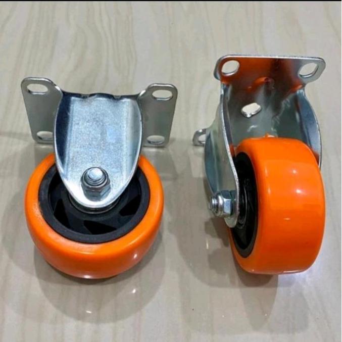 roda trolley 4" mati roda troli 4 inchi tetap roda PU 100mm etalase