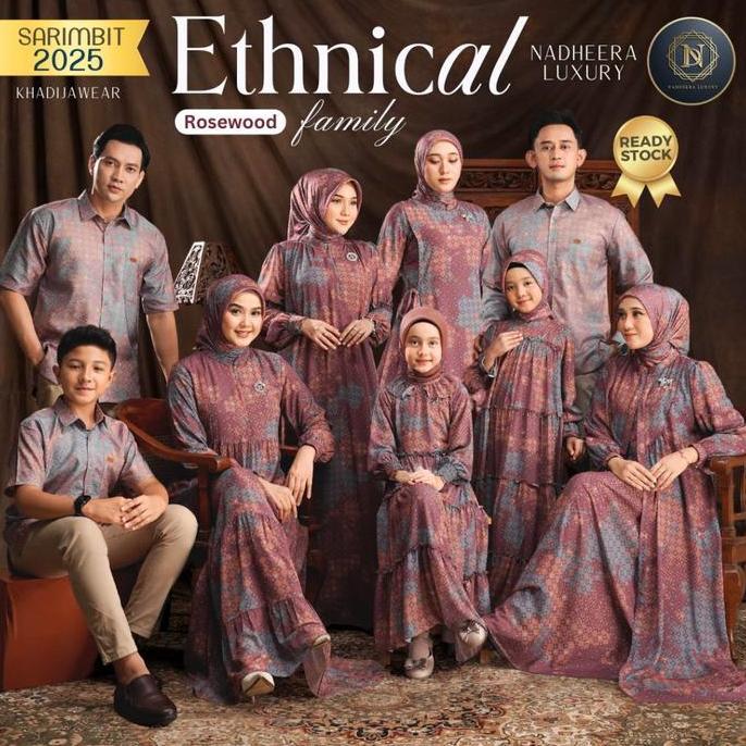ETHNICAL ROSEWOOD FAMILY NADHEERA LUXURY SARIMBIT 2025 COUPLE LEBARAN ETHNICA MEWAH