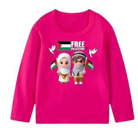 DV274 - baju gaza kaos save palestina oblong anak cewek cowok lengan panjang