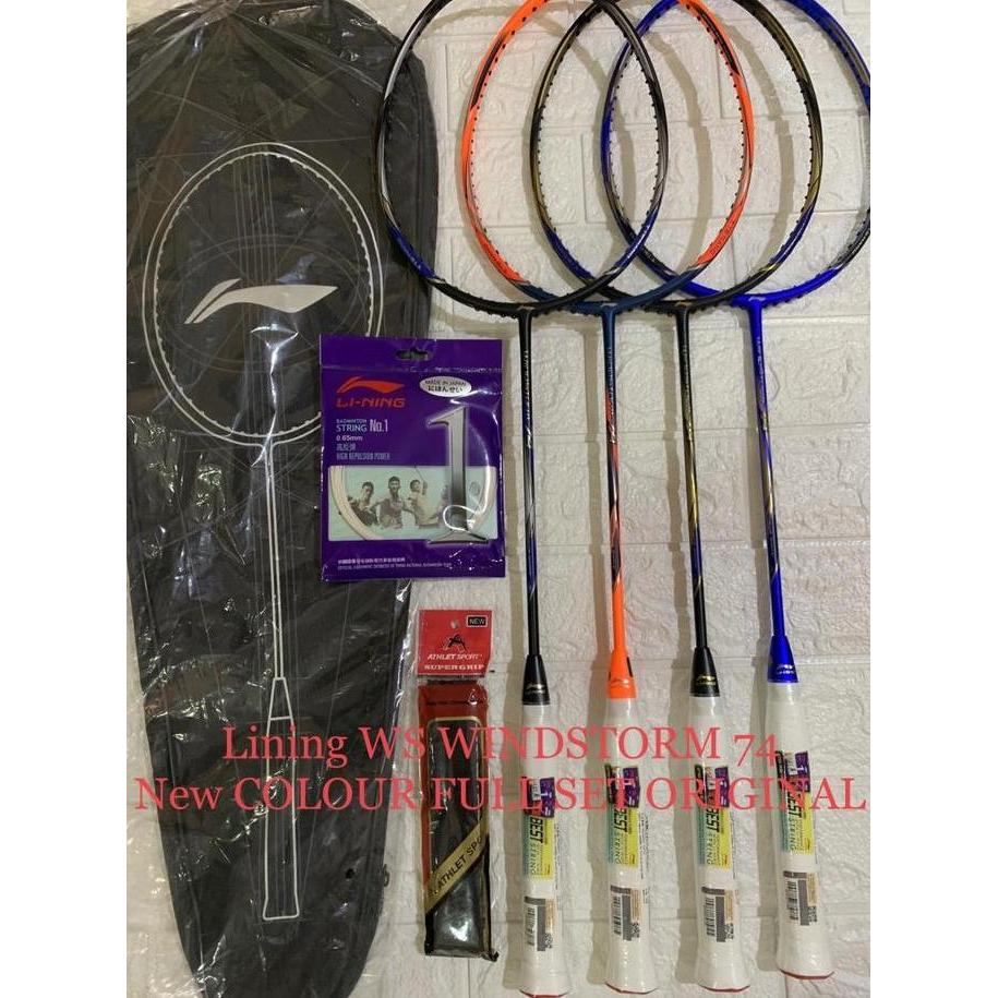 musli.store Raket Badminton LINING NEW COLOUR WS WINDSTORM 74 Full set Original Diskon