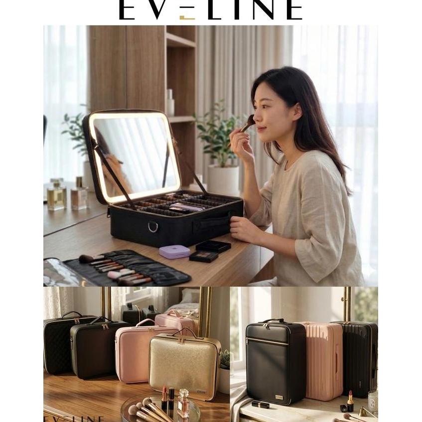 Tas Makeup Lampu LED Makeupartist Bag MUA Beauty Case EVELINE
