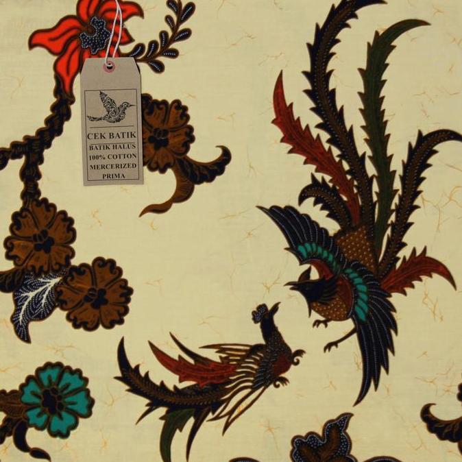 [] kain batik - Motif Burung Unik(Cream )