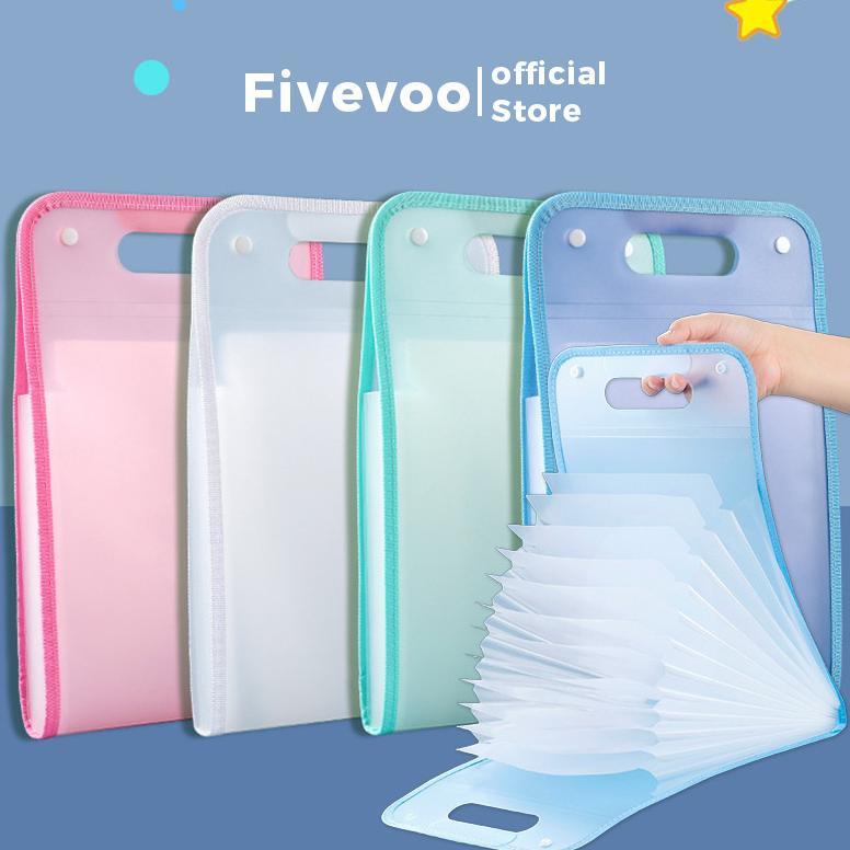 FIVEVOO Tas Map/Tas File Handle Map File Clear Holder Anti Air Multi Layer Tas Dokumen A4 Folder Map
