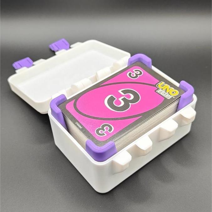 Promo Uno Flip Card Box Tempat Kartu Uno Flip 3 Slot Case Custom Eksklusif 3D Print - [Kura.Lab] Cod