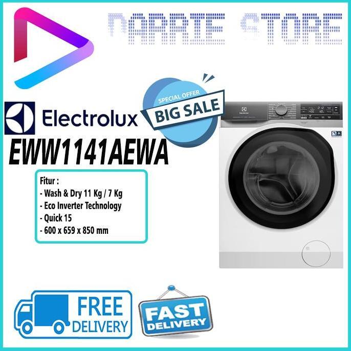 ELECTROLUX EWW1141AEWA Mesin Cuci Wash & Dry 11 KG / 7 KG EWW1141
