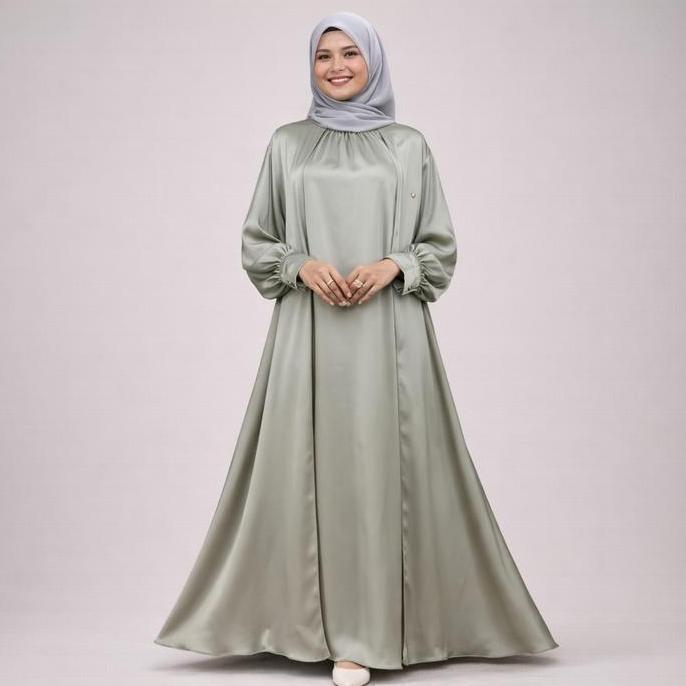 Khza- By Dolla - Zeemira Dress - Gamis Hari Raya Luxury Silk - Bahan Lembut Dingin - Desain Elegan P