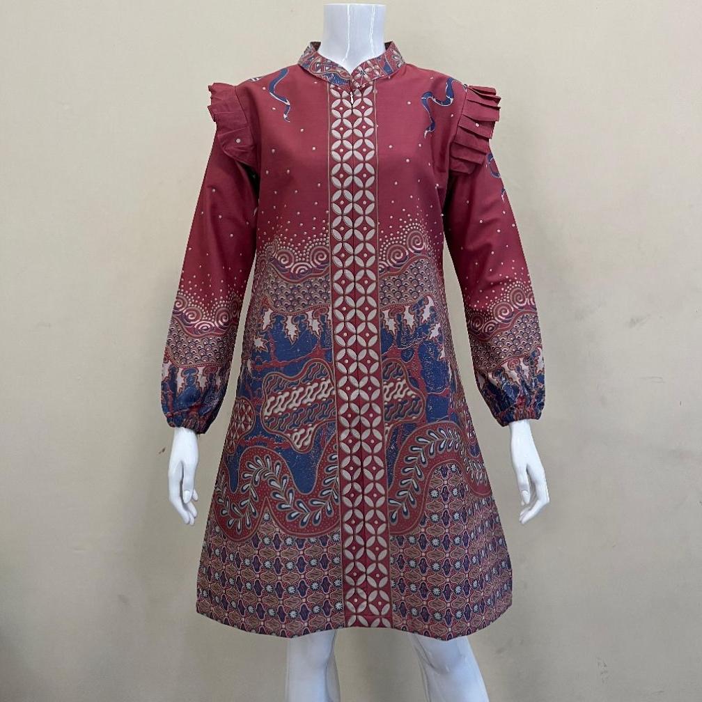 TERBARU 12 MOTIF TUNIK BATIK FULL FURING TRIKOT / DRESS BLOUSE GAMIS WANITA KATUN PREMIUM / ATASAN B