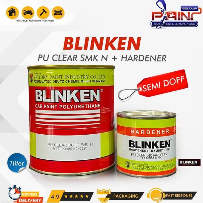 FYP BLINKEN PU CLEAR DOFF SMK N + HARDENER 1L PERNISH BLINKEN SEMI DOFF *