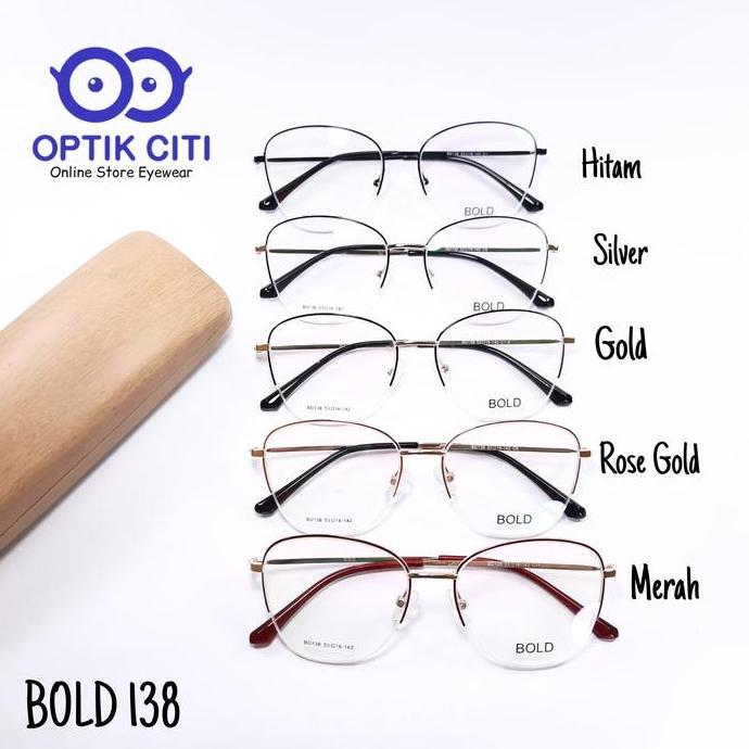 FRAME KACAMATA WANITA BOLD 138 ORIGINAL STAINLESS STEEL