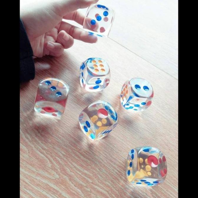 Toys- Dadu Jumbo Dadu Jumbo Transparan / Dadu Mainan / Transparent Dice / Toy Dice / Mainan Dadu / R