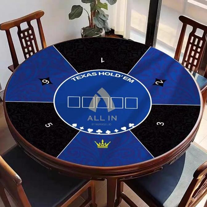 Sevekirana - Karpet Playmat Diameter 120cm Alas Texas Holdem Poker Playing Mat Gaming Baccarat Black