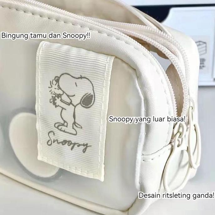 Muji Snoopy Cute Large Capacity Pencil Case/Pensil Pouch/Make Up Tas/Kotak Pensil GM
